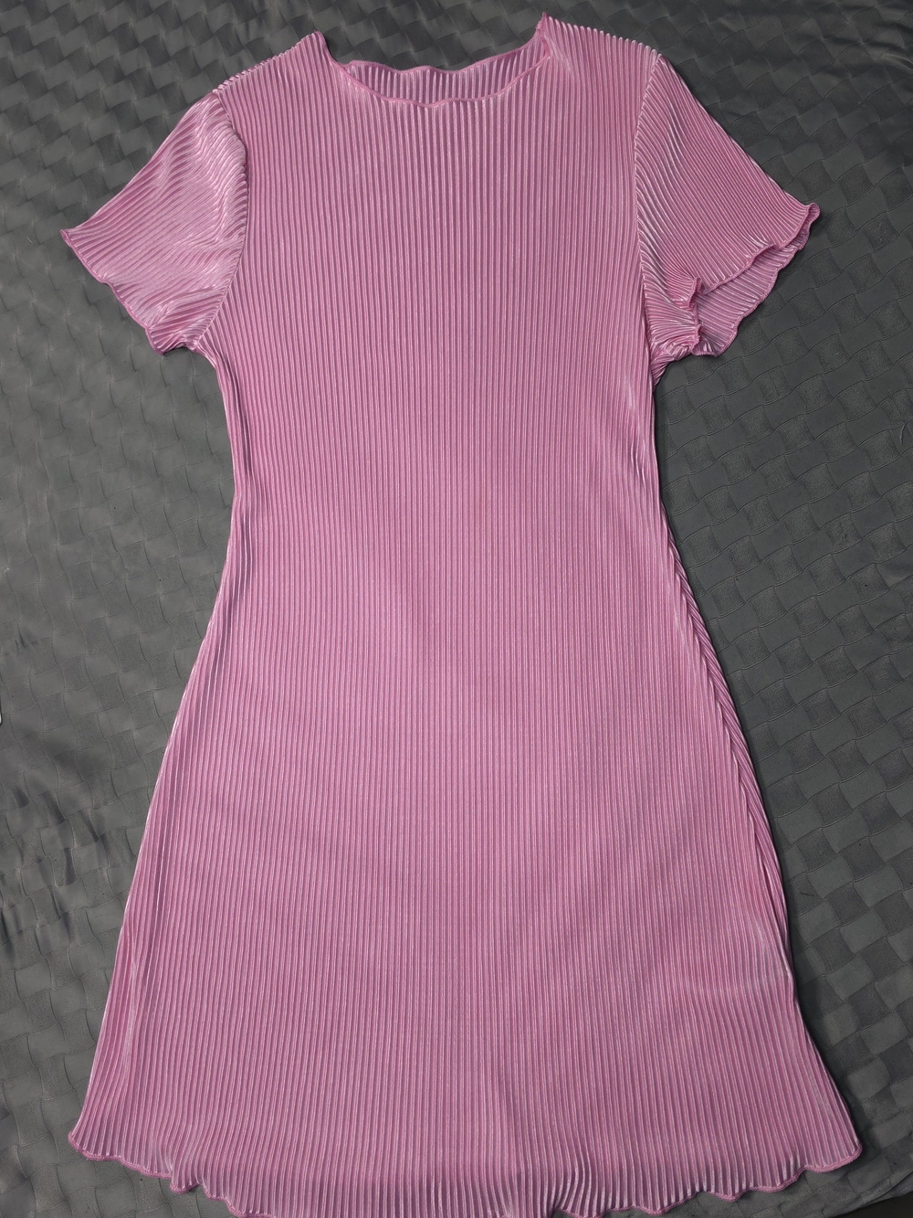 SHEIN Pink Ribbed Short Sleeve Mini Dress